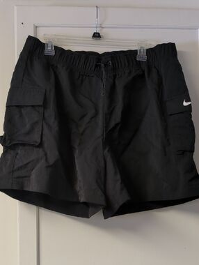 Nike Black Cargo Swim Shorts with Side Pockets